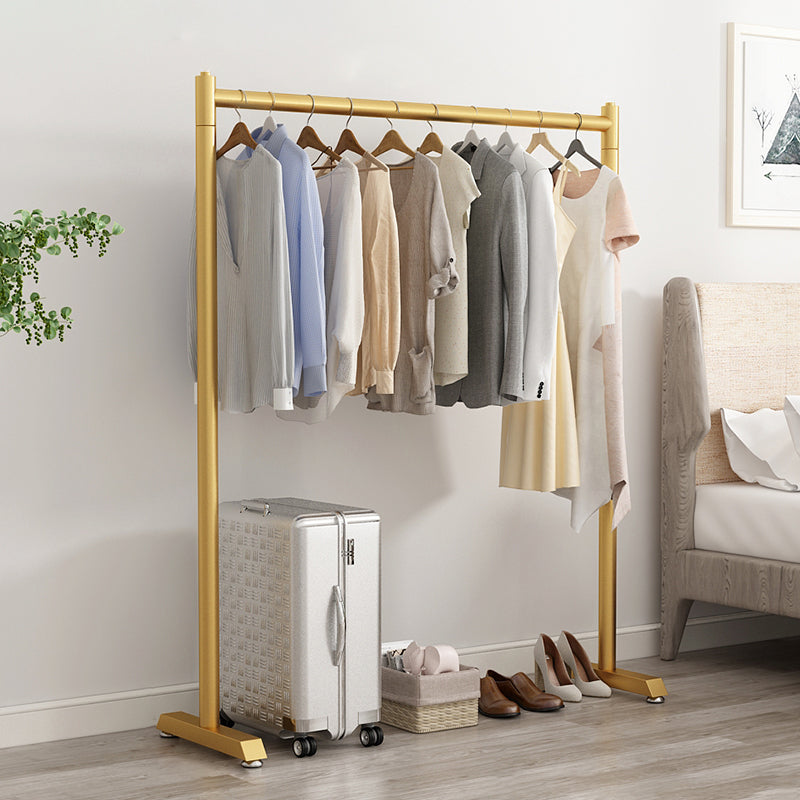 Contemporary Style Open Armoire Stainless Steel Cabinet with Clothing Rod