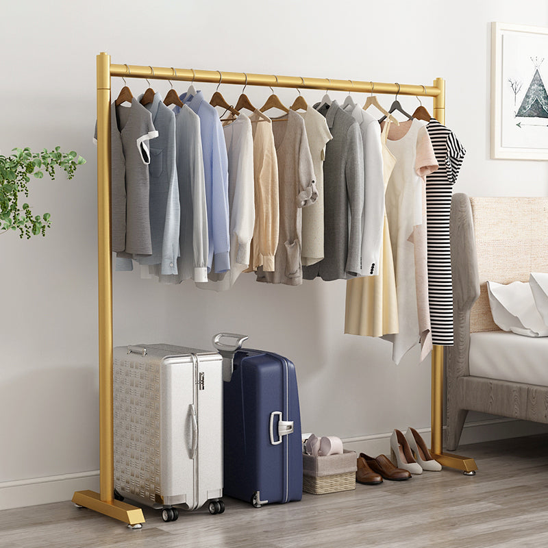 Contemporary Style Open Armoire Stainless Steel Cabinet with Clothing Rod