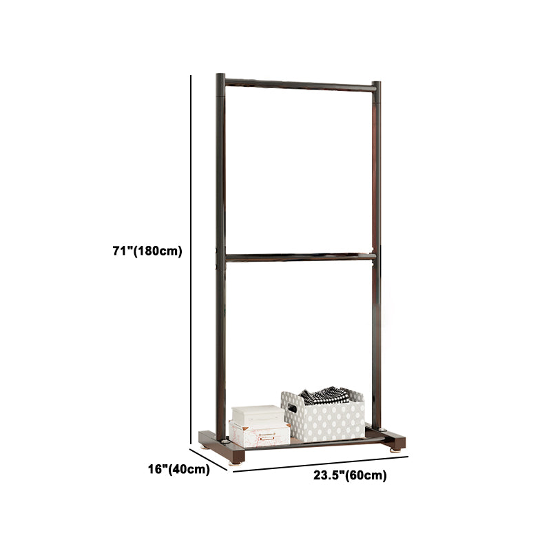 Contemporary Style Open Armoire Stainless Steel Cabinet with Clothing Rod