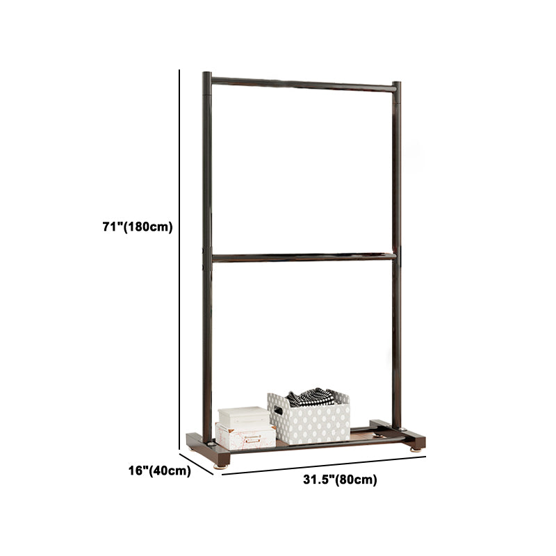 Contemporary Style Open Armoire Stainless Steel Cabinet with Clothing Rod