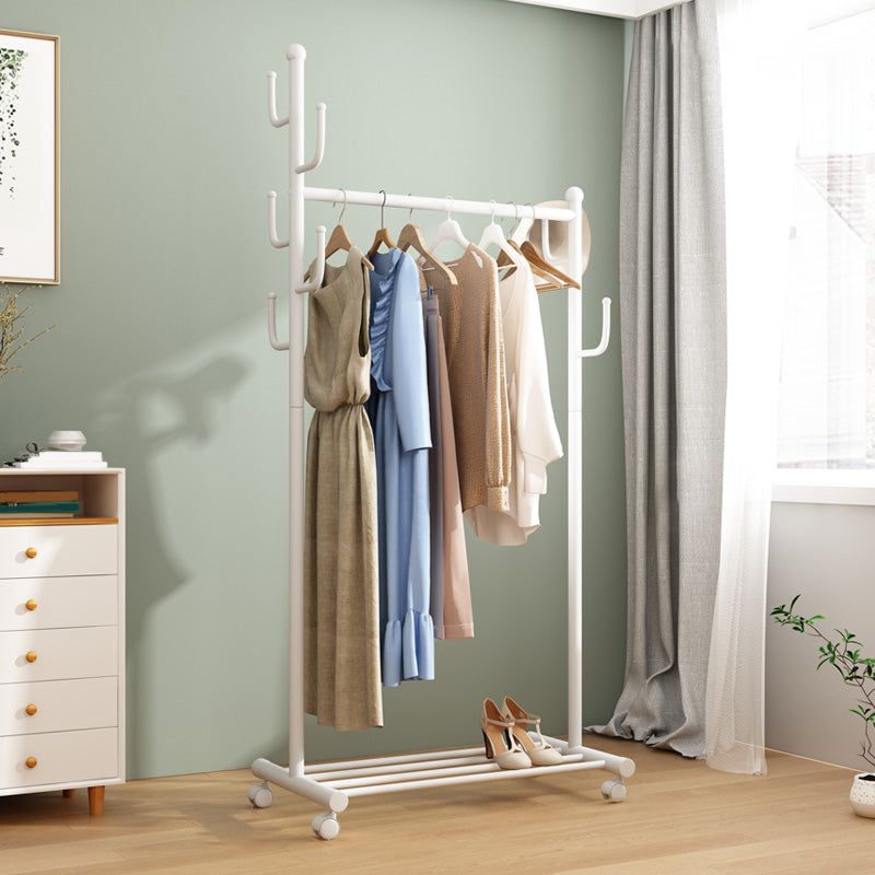 Black and White Steel Armoire Modern Style Cabinet with Clothing Rod