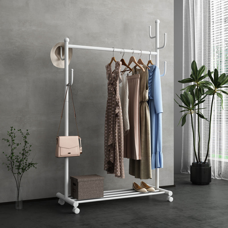 Black and White Steel Armoire Modern Style Cabinet with Clothing Rod