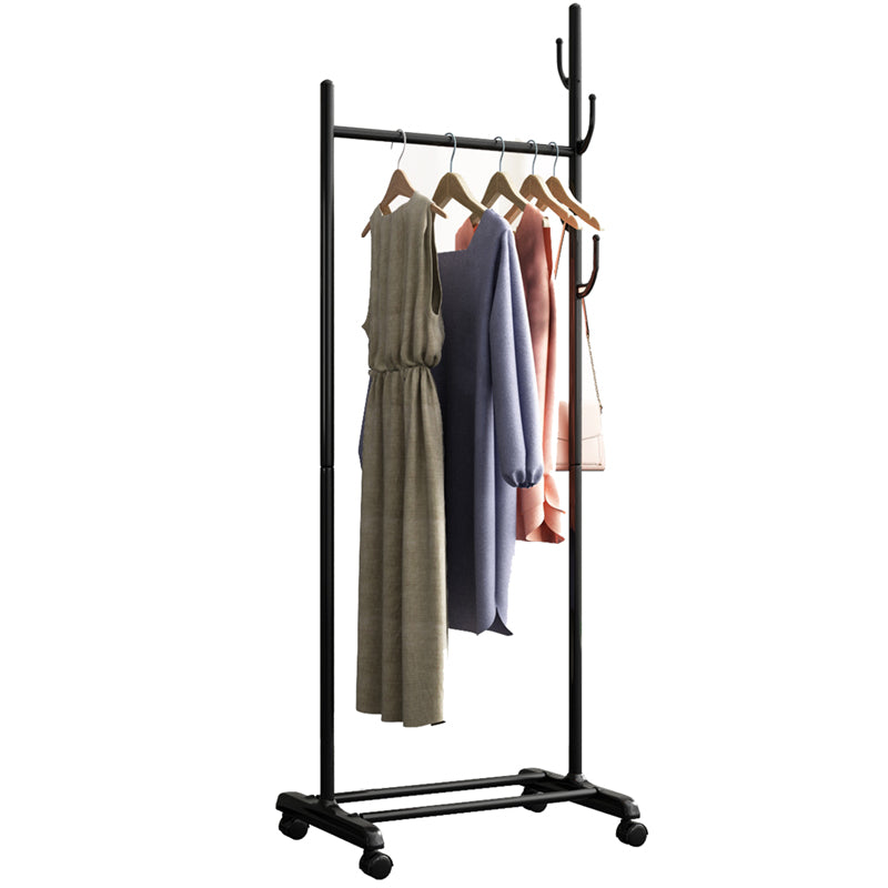 Black and White Steel Armoire Modern Style Cabinet with Clothing Rod