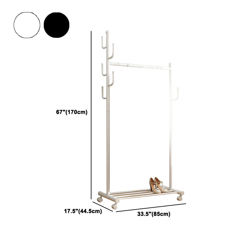 Black and White Steel Armoire Modern Style Cabinet with Clothing Rod