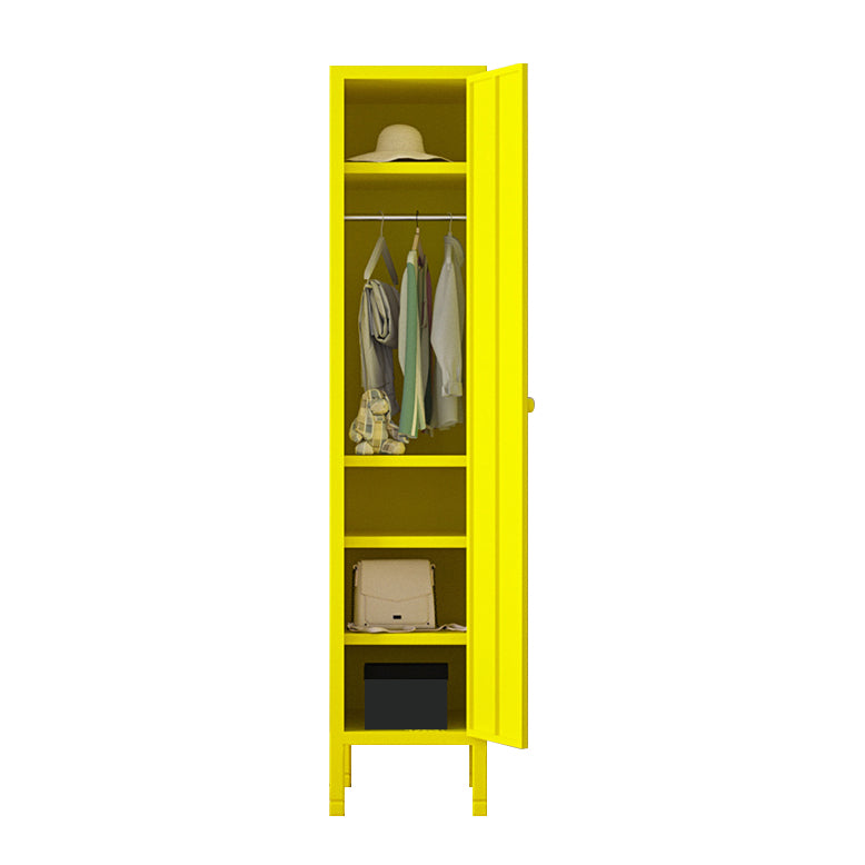 Contemporary Style Wardrobe 1-Door Metal Wardrobe Closet for Bedroom