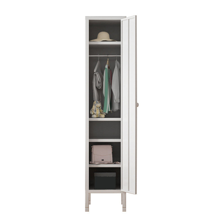 Contemporary Style Wardrobe 1-Door Metal Wardrobe Closet for Bedroom