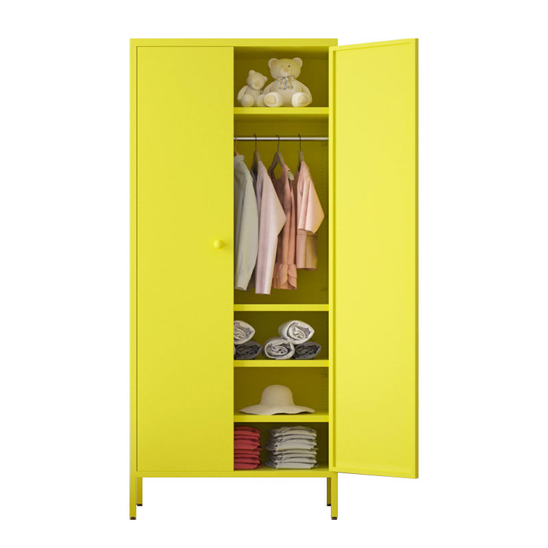 Contemporary Style Wardrobe 1-Door Metal Wardrobe Closet for Bedroom