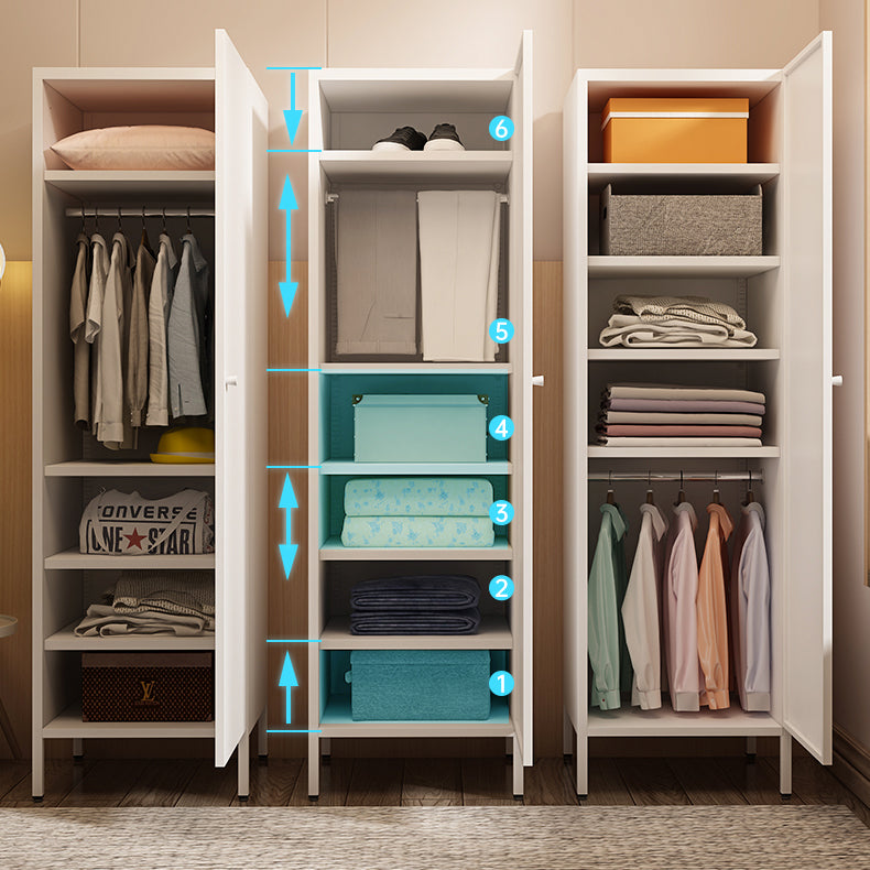 Contemporary Style Wardrobe 1-Door Metal Wardrobe Closet for Bedroom