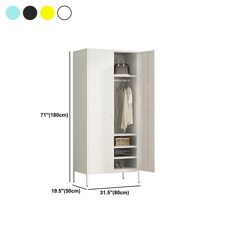 Contemporary Style Wardrobe 1-Door Metal Wardrobe Closet for Bedroom