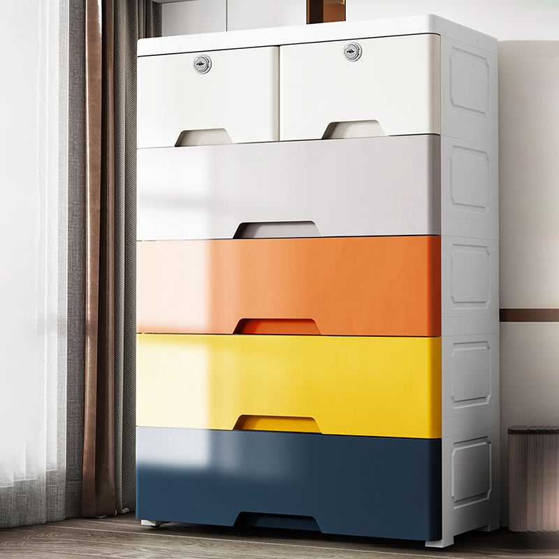 Contemporary Style Wardrobe Plastic Bedroom Wardrobe Closet With Drawers