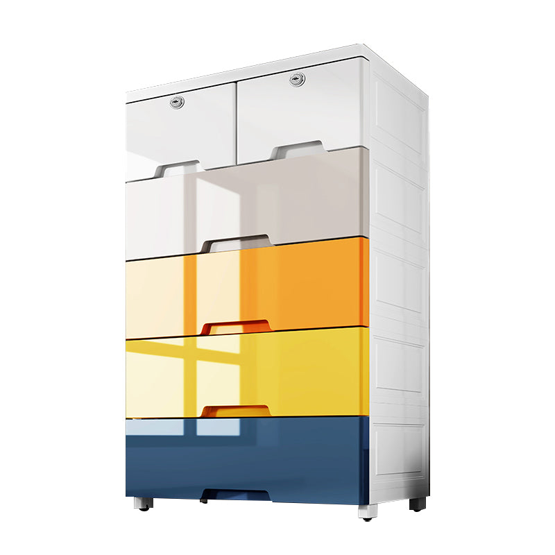 Contemporary Style Wardrobe Plastic Bedroom Wardrobe Closet With Drawers