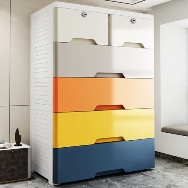 Contemporary Style Wardrobe Plastic Bedroom Wardrobe Closet With Drawers