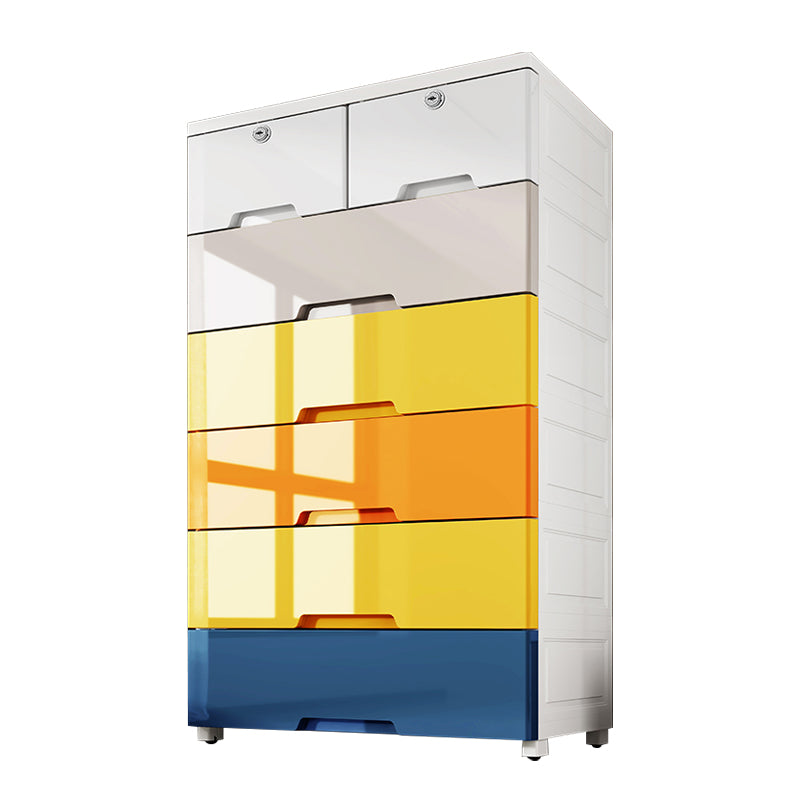 Contemporary Style Wardrobe Plastic Bedroom Wardrobe Closet With Drawers