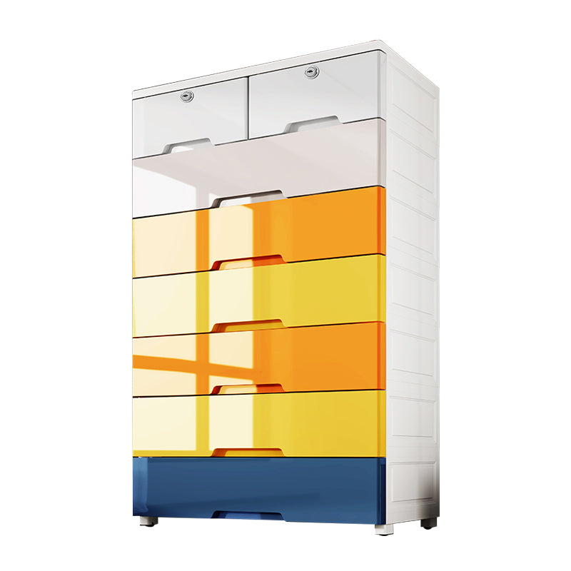 Contemporary Style Wardrobe Plastic Bedroom Wardrobe Closet With Drawers