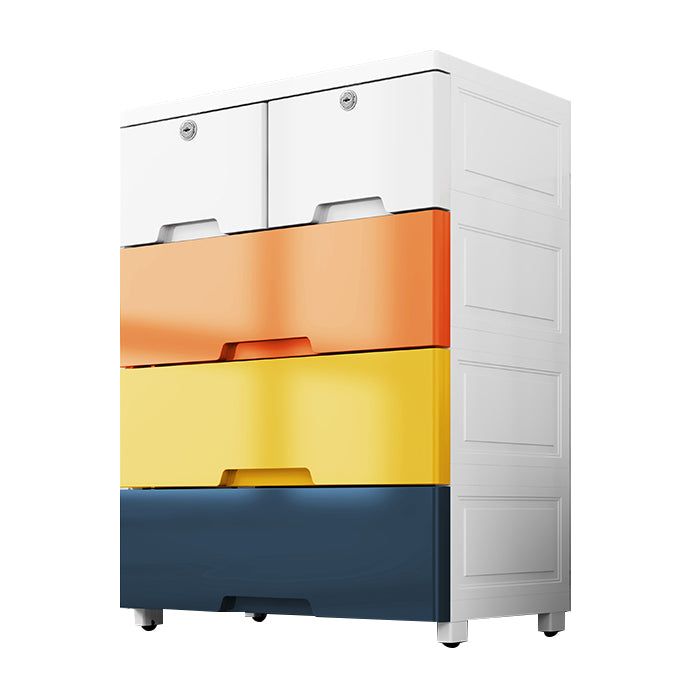 Contemporary Style Wardrobe Plastic Bedroom Wardrobe Closet With Drawers