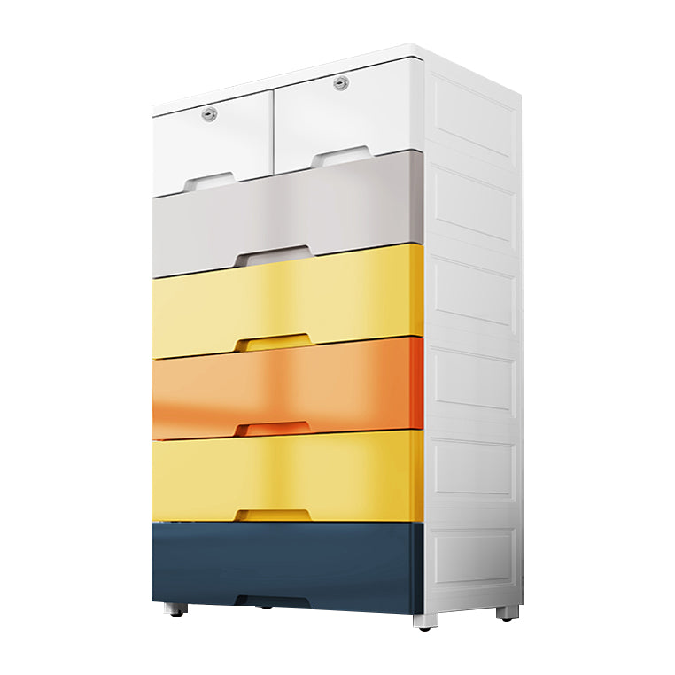 Contemporary Style Wardrobe Plastic Bedroom Wardrobe Closet With Drawers