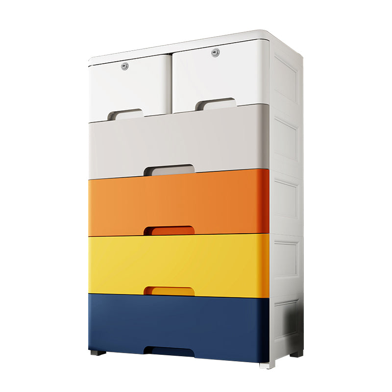 Contemporary Style Wardrobe Plastic Bedroom Wardrobe Closet With Drawers