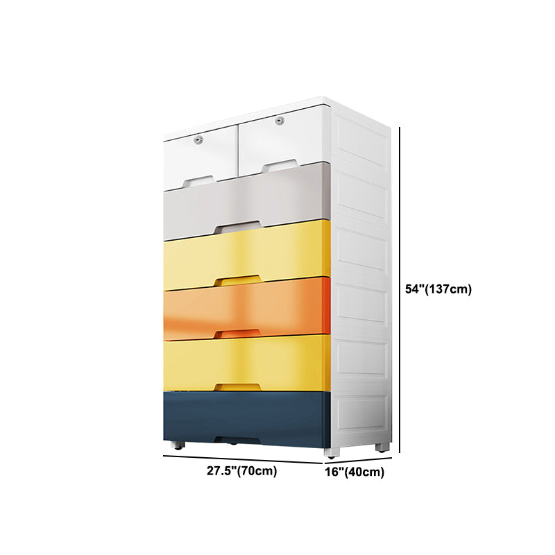 Contemporary Style Wardrobe Plastic Bedroom Wardrobe Closet With Drawers