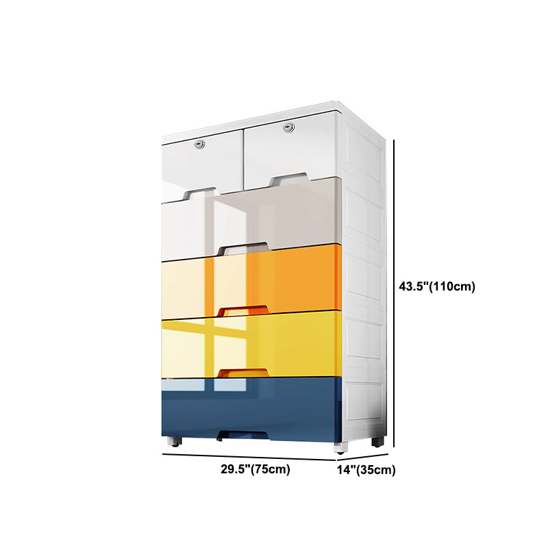 Contemporary Style Wardrobe Plastic Bedroom Wardrobe Closet With Drawers
