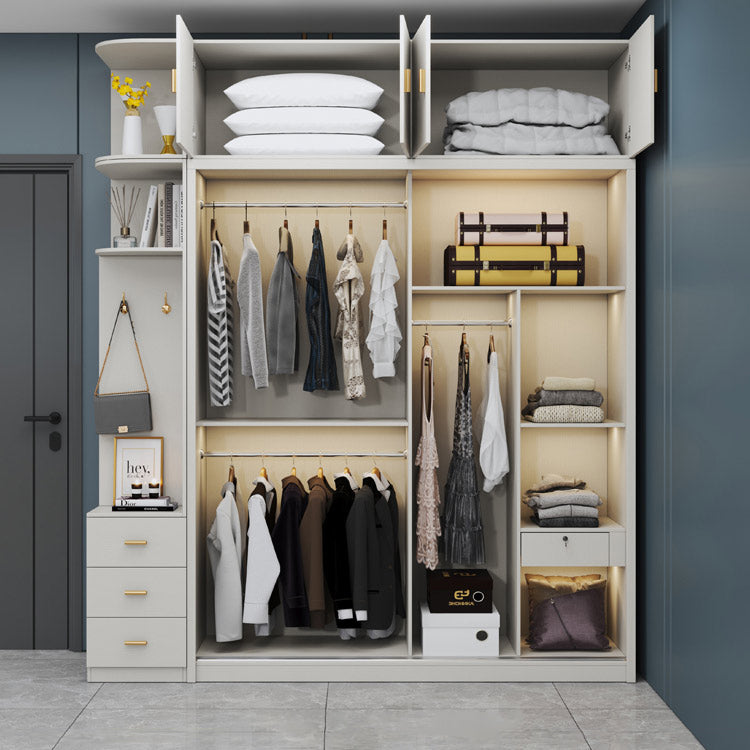 Manufactured Wood White Storage Cabinet with Sliding Door Modern Cabinet with Drawers