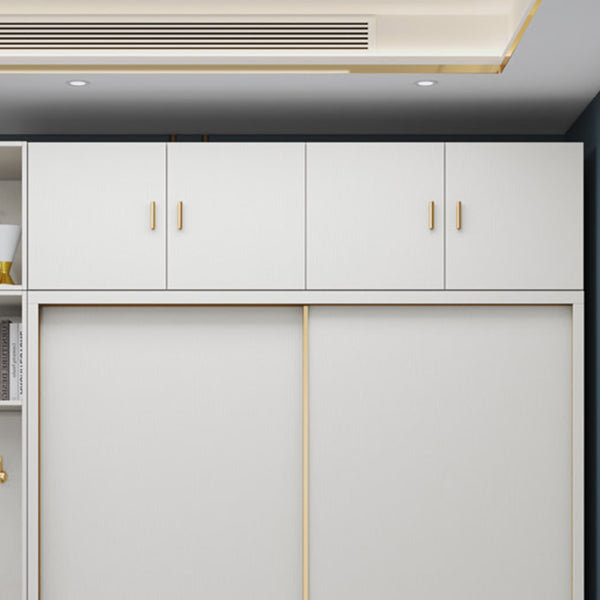Manufactured Wood White Storage Cabinet with Sliding Door Modern Cabinet with Drawers