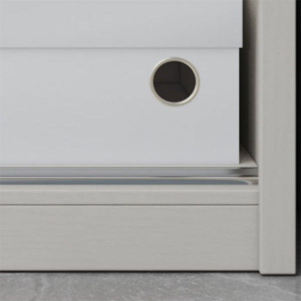 Manufactured Wood White Storage Cabinet with Sliding Door Modern Cabinet with Drawers