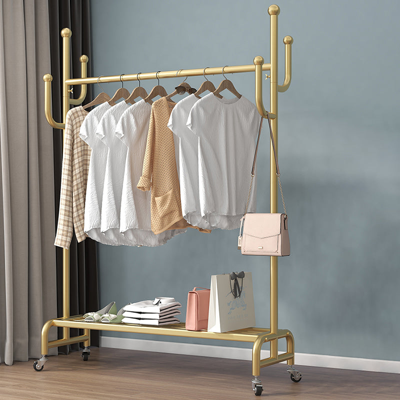 Metal Iron Open Armoire Contemporary Style Armoire with Clothing Rod