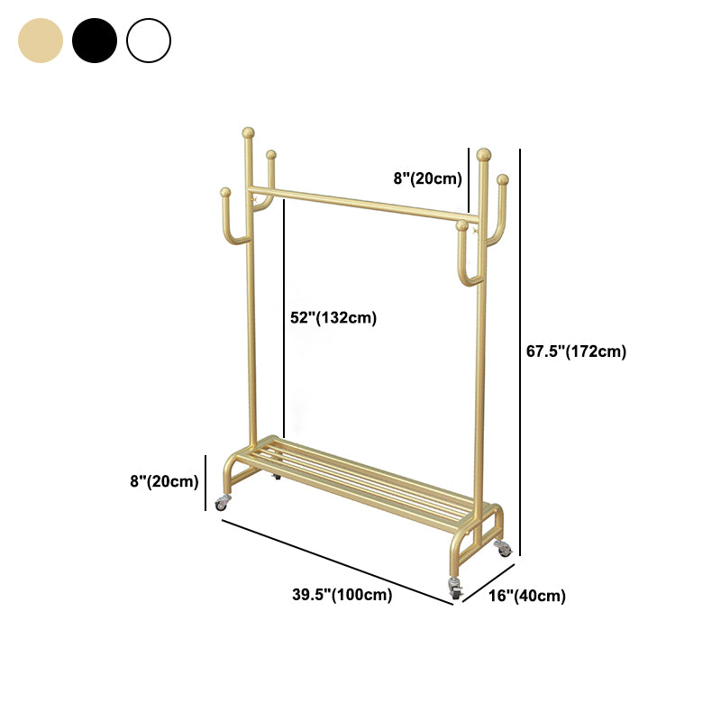 Metal Iron Open Armoire Contemporary Style Armoire with Clothing Rod
