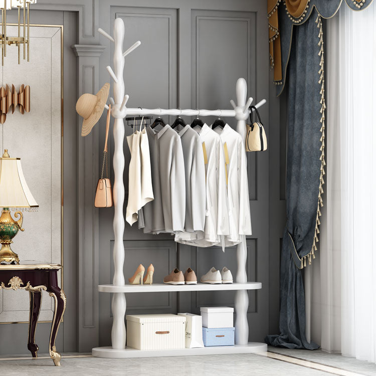 Contemporary Style Open Armoire Pine Wood Armoire with Clothing Rod