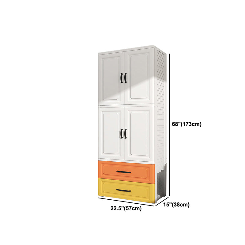 Contemporary Style Wardrobe Plastic Bedroom Wardrobe Closet With Drawer