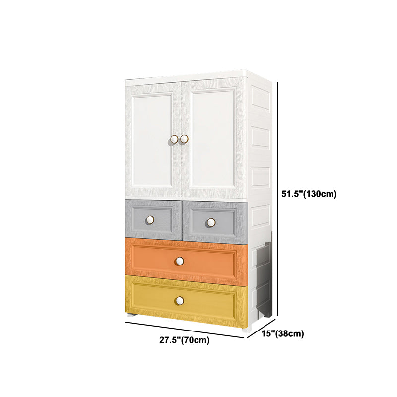 Contemporary Style Wardrobe Plastic Bedroom Wardrobe Closet With Drawer