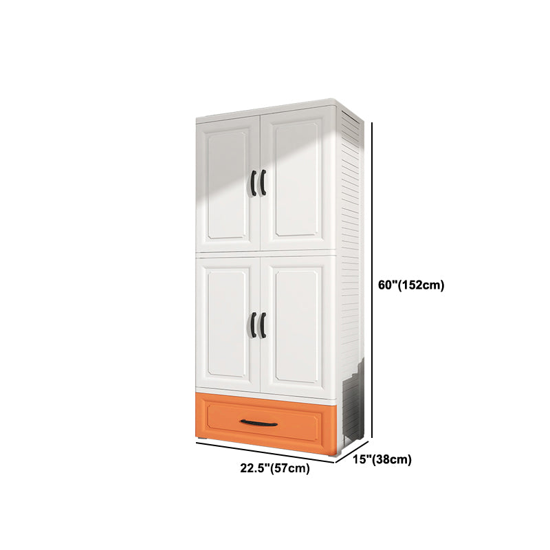 Contemporary Style Wardrobe Plastic Bedroom Wardrobe Closet With Drawer