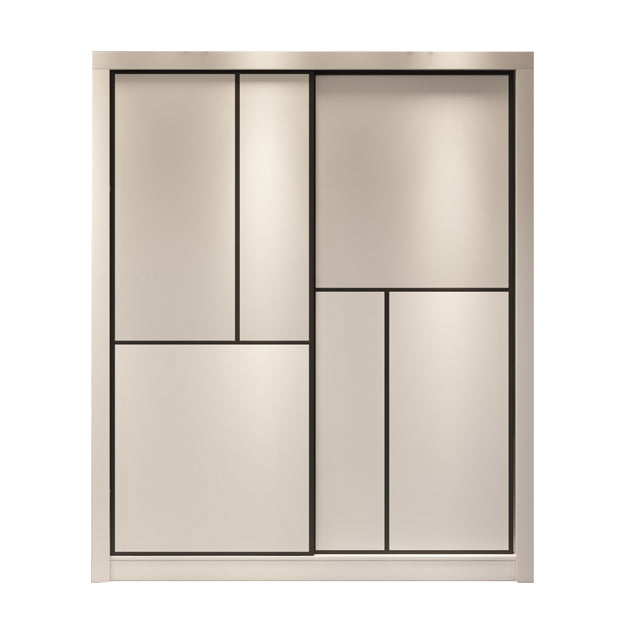 Contemporary Style Wardrobe White Colour Wooden Wardrobe Closet With Drawer