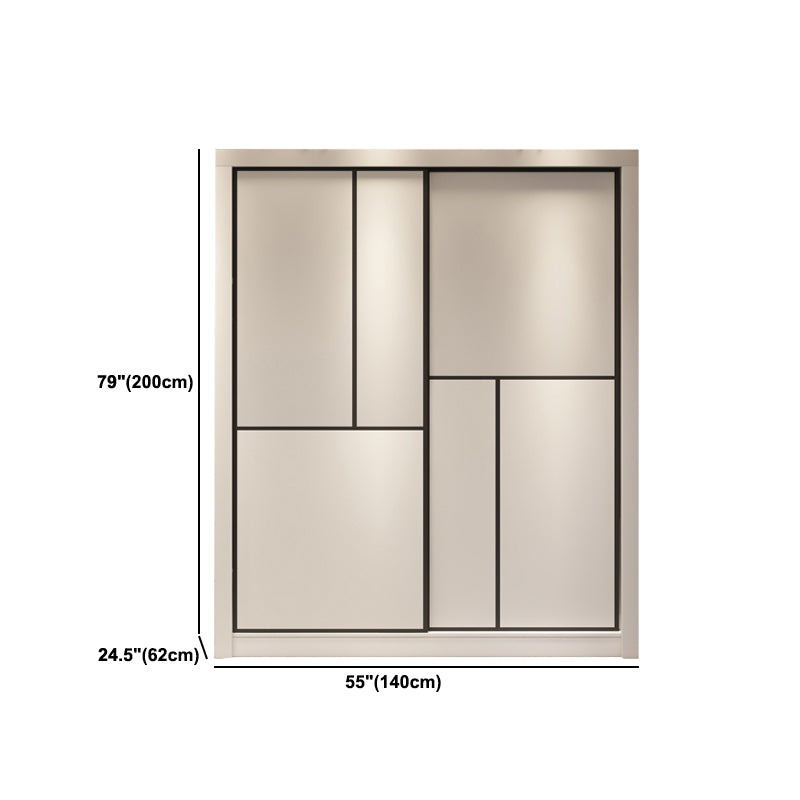 Contemporary Style Wardrobe White Colour Wooden Wardrobe Closet With Drawer