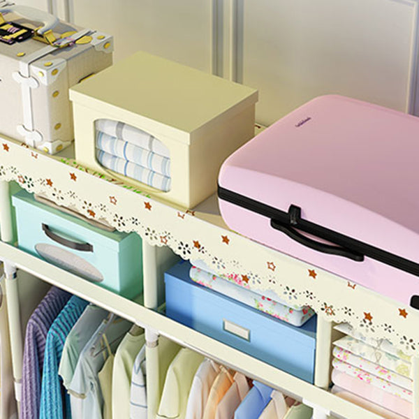 Steel Frame Wardrobe Armoire Contemporary Style Wardrobe Cabinet for Bedroom