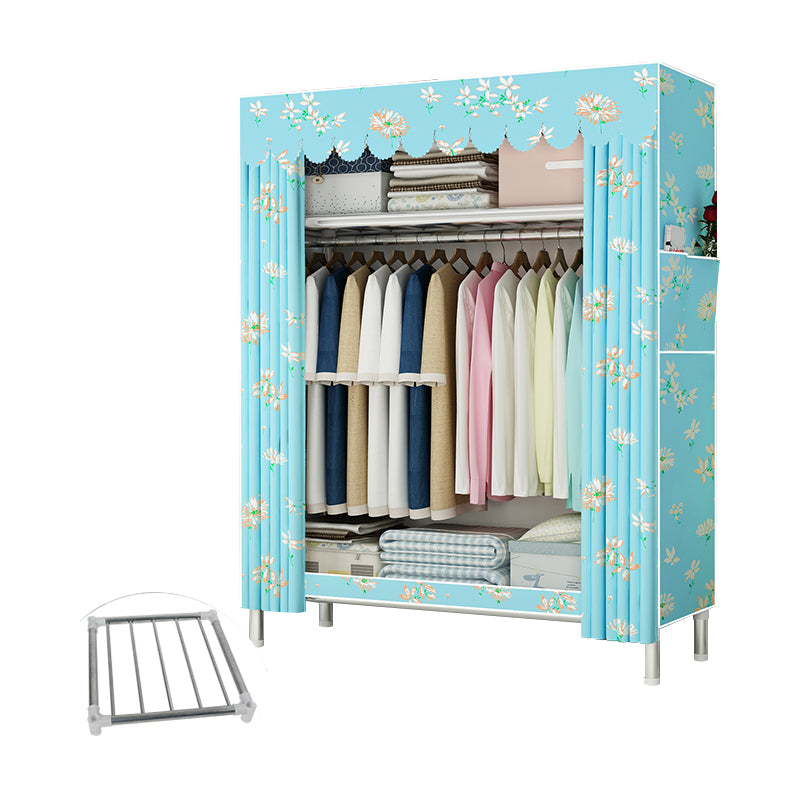 Steel Frame Wardrobe Armoire Contemporary Style Wardrobe Cabinet for Bedroom
