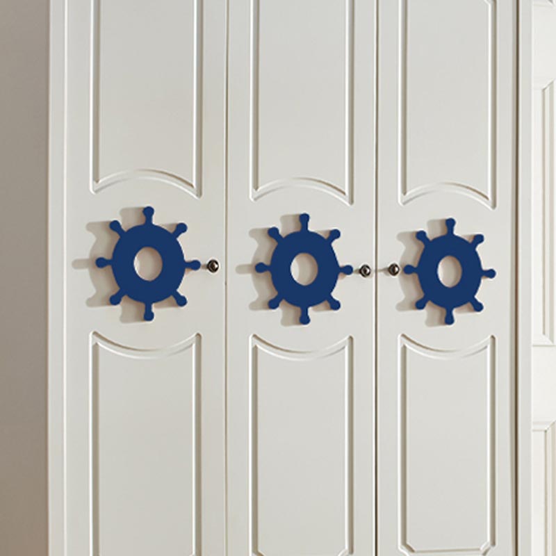 Coastal Style Wardrobe Armoire Rubber Wood and Engineered Wood Wardrobe Cabinet