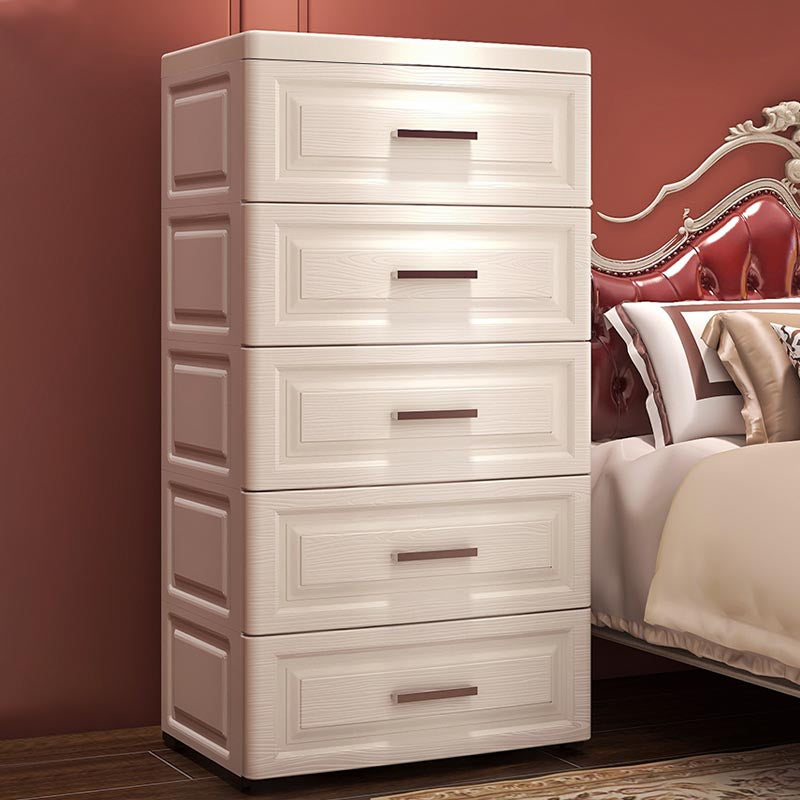 Contemporary Style Non-Hanging Armoire Plastic Cabinet with Drawers