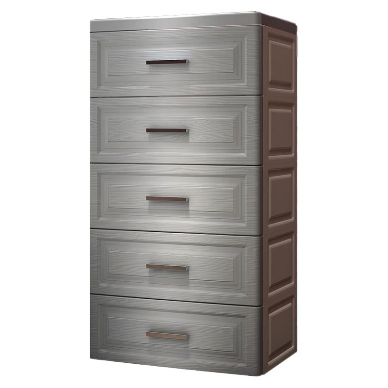 Contemporary Style Non-Hanging Armoire Plastic Cabinet with Drawers