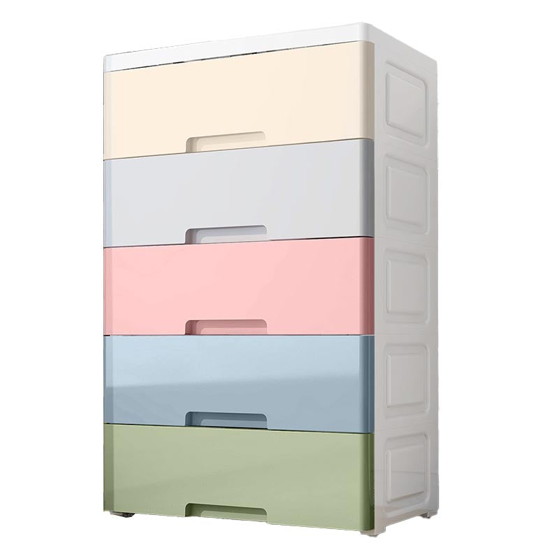 Contemporary Style Non-Hanging Armoire Plastic Cabinet with Drawers