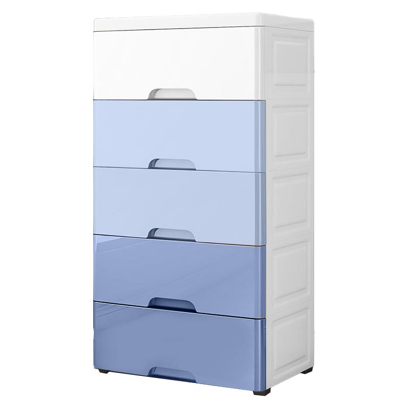 Contemporary Style Non-Hanging Armoire Plastic Cabinet with Drawers