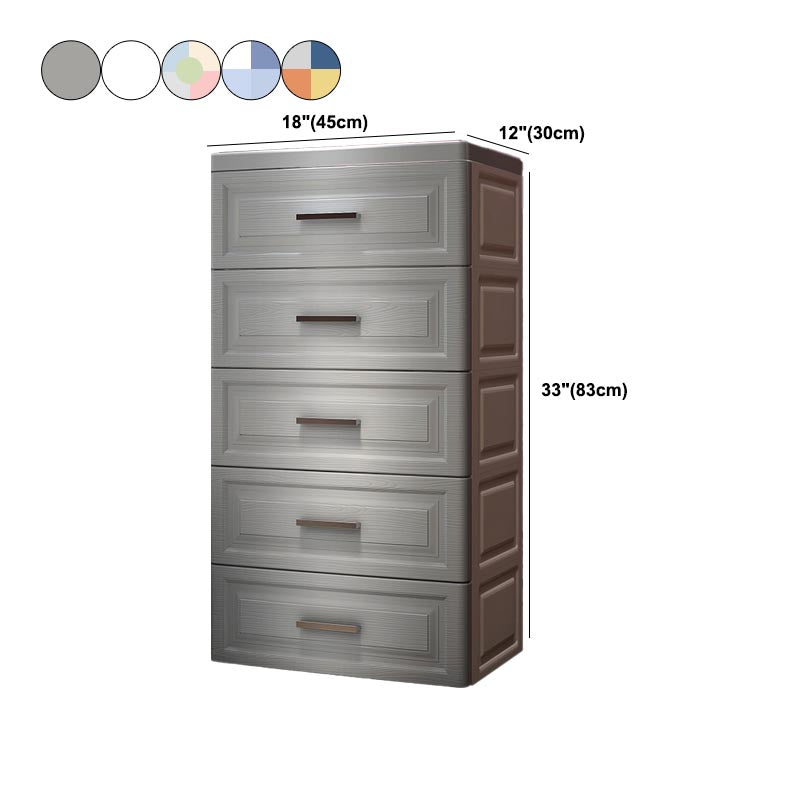 Contemporary Style Non-Hanging Armoire Plastic Cabinet with Drawers
