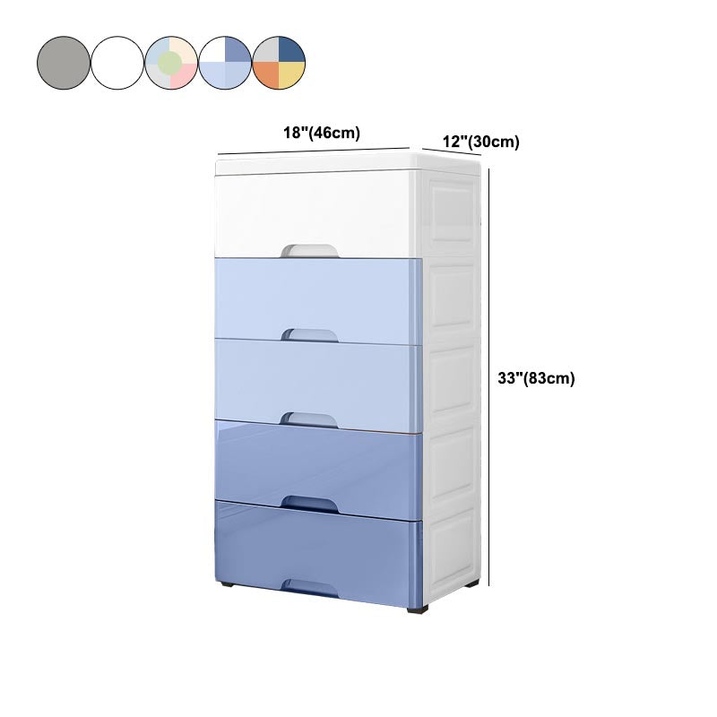 Contemporary Style Non-Hanging Armoire Plastic Cabinet with Drawers