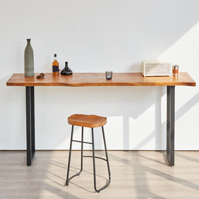 Modern Rectangle Solid Wood Bar Table Set 1/2/4/5/9 Pieces Counter Table with Stools