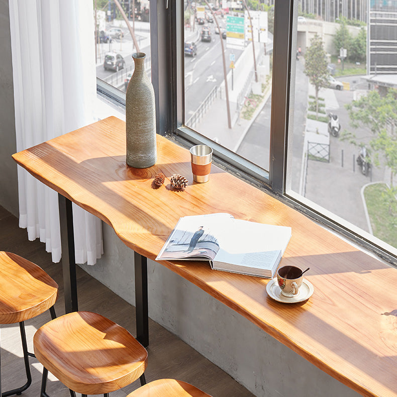 Modern Rectangle Solid Wood Bar Table Set 1/2/4/5/9 Pieces Counter Table with Stools