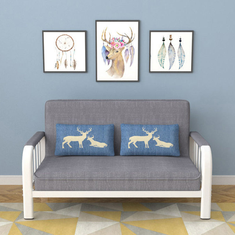 Linen Contemporary Square Sofa Convertible Sofa, 51.18" L x 24.80" W x 33.46" H
