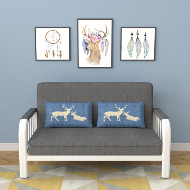 Linen Contemporary Square Sofa Convertible Sofa, 51.18" L x 24.80" W x 33.46" H