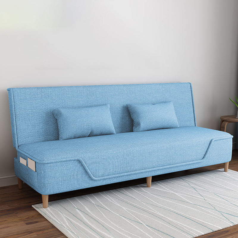 Linen Blend Contemporary Armless Sofa with Storage Bag Convertible Sofa for Living Room