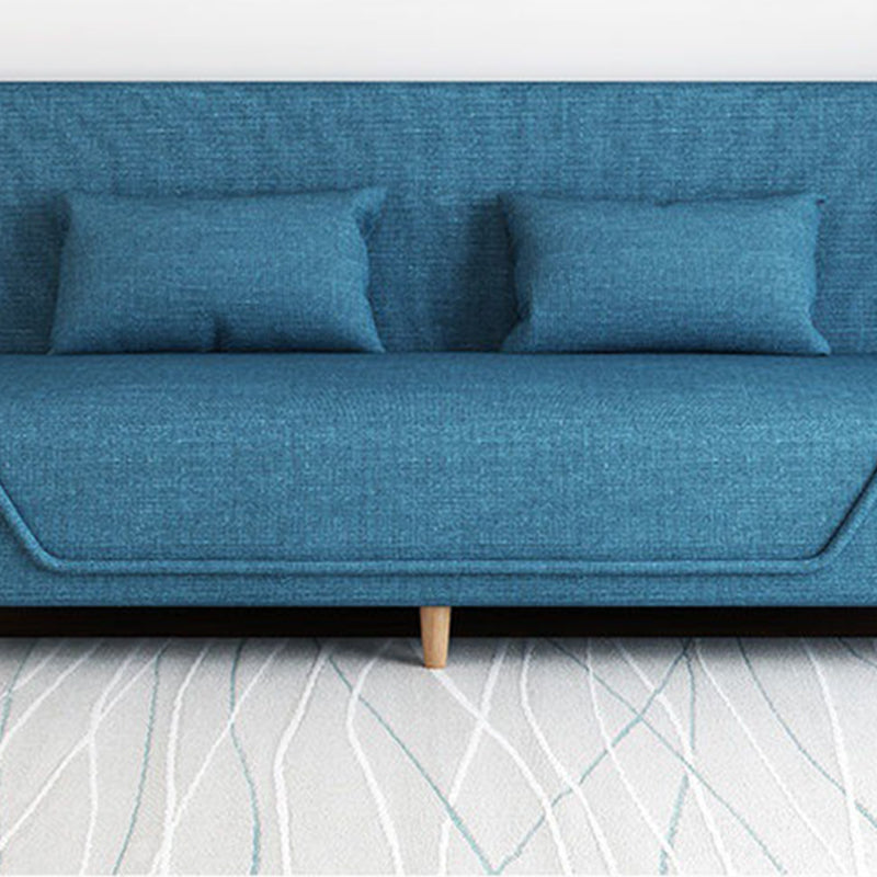Linen Blend Contemporary Armless Sofa with Storage Bag Convertible Sofa for Living Room