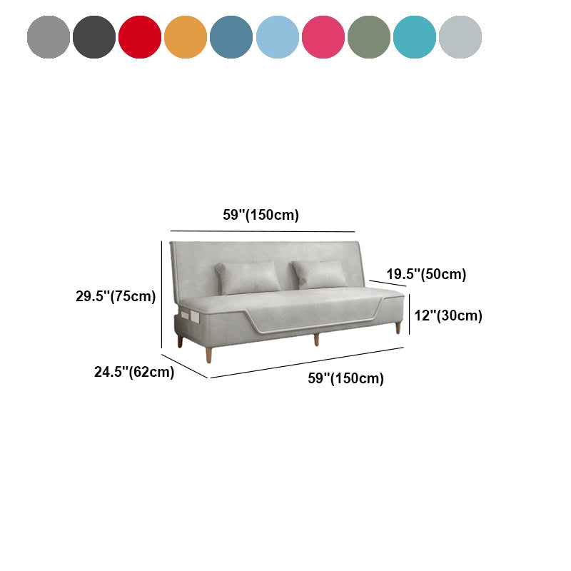 Linen Blend Contemporary Armless Sofa with Storage Bag Convertible Sofa for Living Room